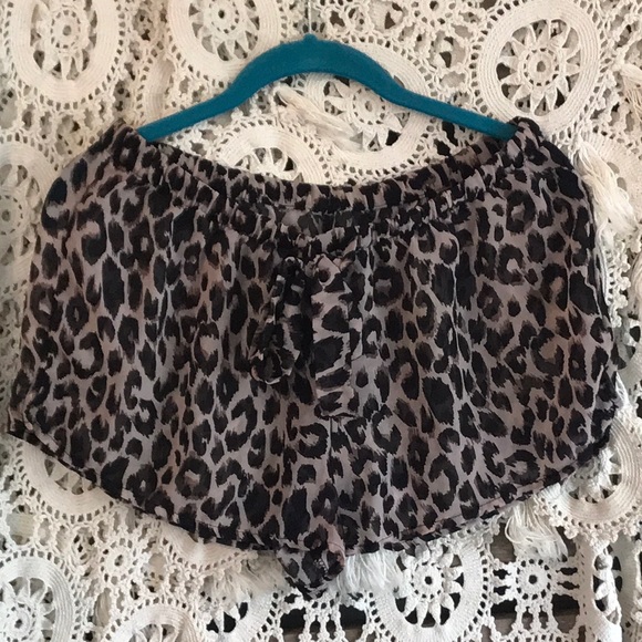 Other - Sheer leopard sleep shorts pajamas